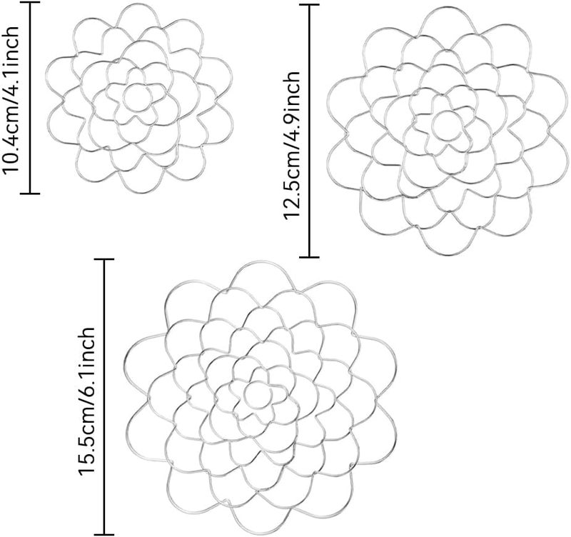 Ldirect 3 Pack Flower Frog Stainless Steel Wire Flower Arranging Tool Flower Lid Arranger Reusable Floral Grid Holder (Silver, 4,5,6 inch) - Image 2